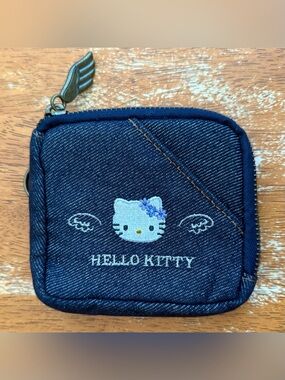 Sanrio Hello Kitty Blue Angel Denim Coin Purse